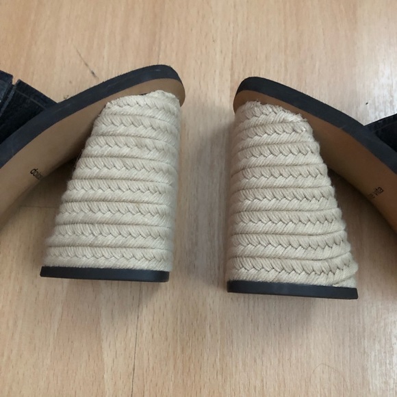 NWOB Dolce Vita Black Espadrille Rope Slide Heeled Sandals Size 8 Chunky heel - Picture 3 of 9